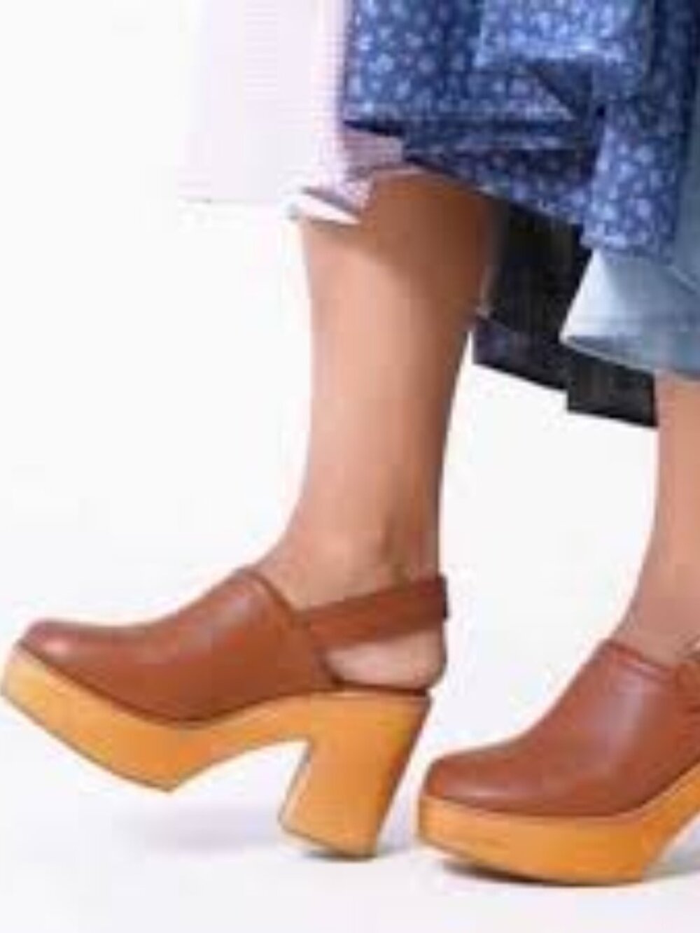 Charlotte Stone Bonnie Platform Clogs, Size 8, Tan/Bamboo color